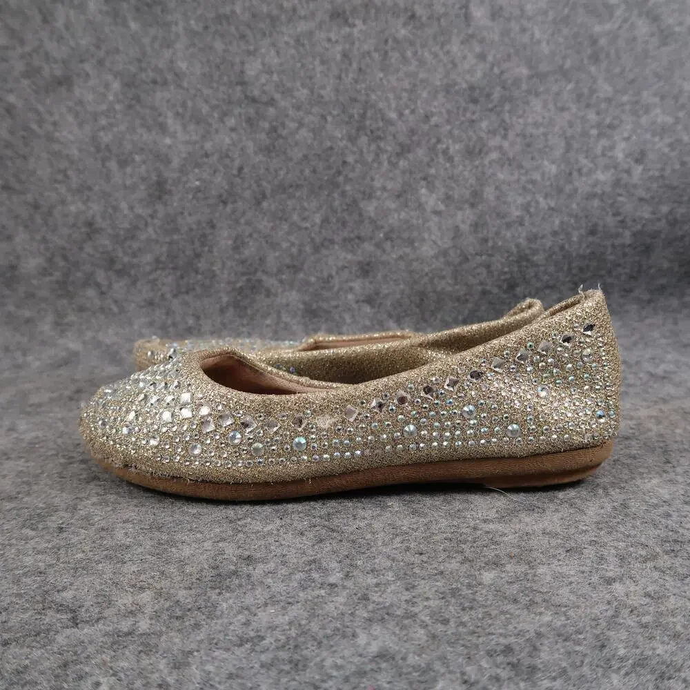 Link Shoes Kids Toddler Girl 10 Ballet Flats Dress Rhinestone Slip On Round Toe